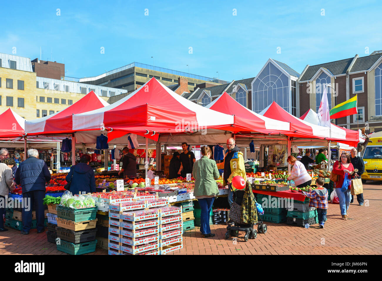 Northampton-Markt, dem Marktplatz, Northampton, Northamptonshire, England, Vereinigtes Königreich Stockfoto