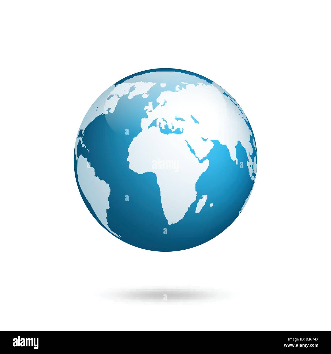 Erdkugel. Welt Karte gesetzt. Planeten mit Kontinenten. Afrika Asien, Australien, Europa, Nordamerika und Südamerika. Stock Vektor