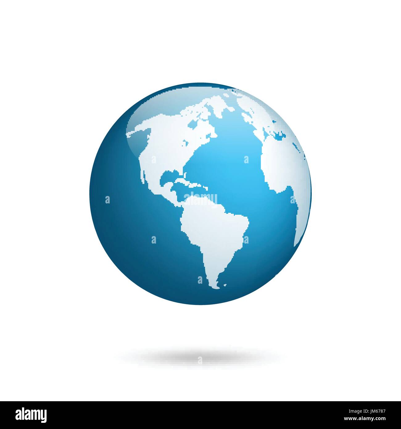 Erdkugel. Welt Karte gesetzt. Planeten mit Kontinenten. Afrika Asien, Australien, Europa, Nordamerika und Südamerika. Stock Vektor