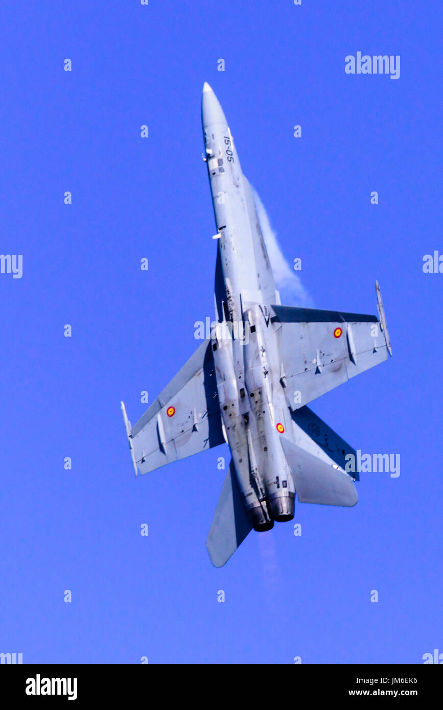 McDonnell Douglas EF-18 f-18 Hornet Überschall Jet Fighter von der spanischen Luftwaffe. Stockfoto