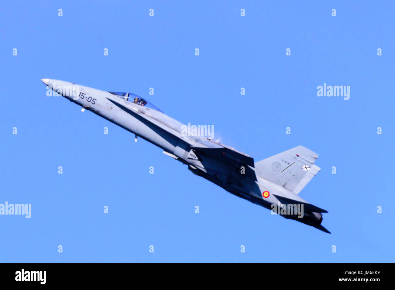 McDonnell Douglas EF-18 f-18 Hornet Überschall Jet Fighter von der spanischen Luftwaffe. Stockfoto