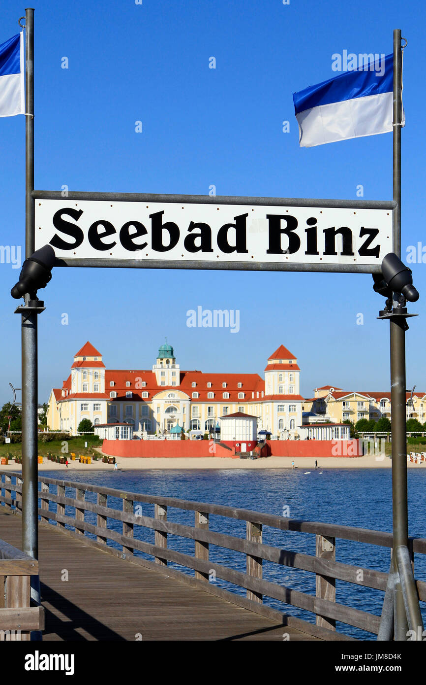 Pier und Ostseebad Binz auf der Insel Rügen, Mecklenburg-Western Pomerania, Deutschland, Europe Stockfoto