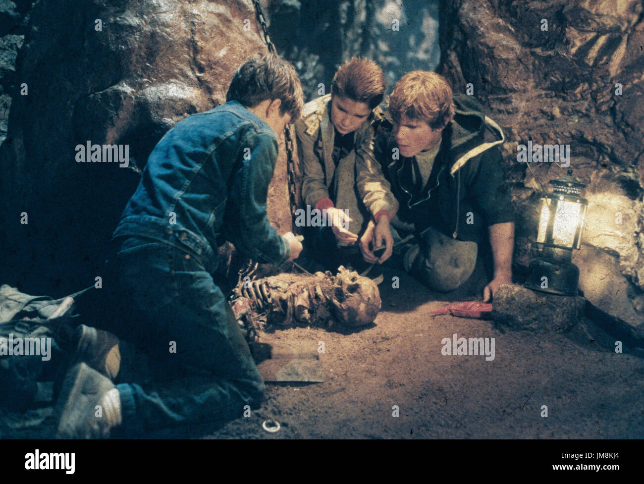 Sean Astin, Corey Feldman, Jeff Cohen, die Goonies, 1985 Stockfoto