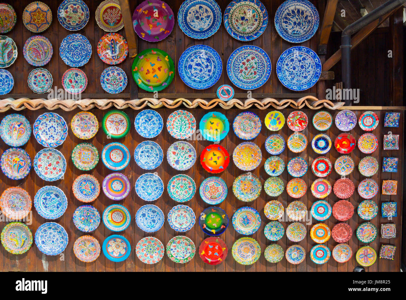 Dekorierte Platten, typische Souvenirs, Altstadt, Nessebar