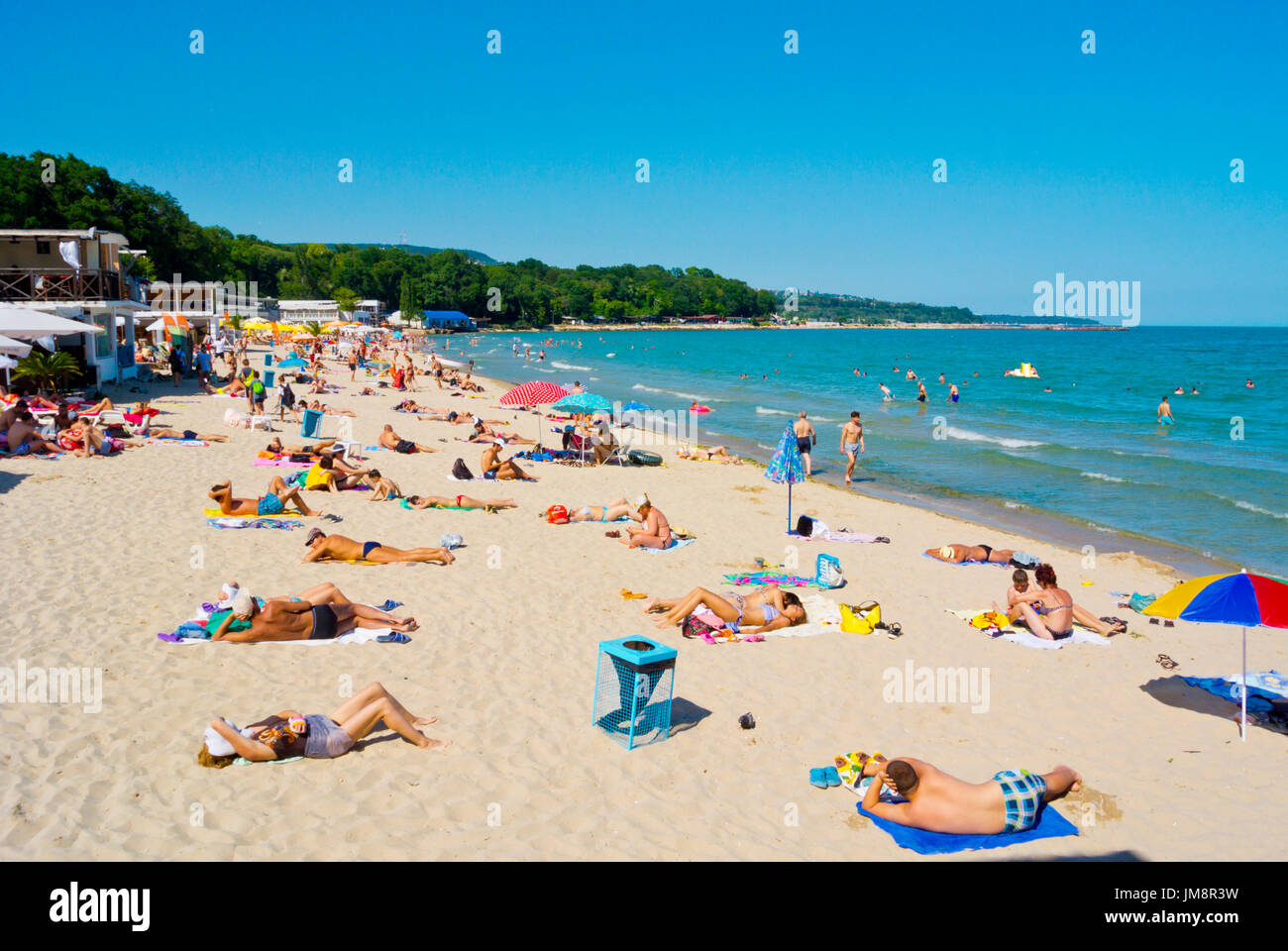 Stadtstrand, Südstrand, Varna, Bulgarien Stockfoto