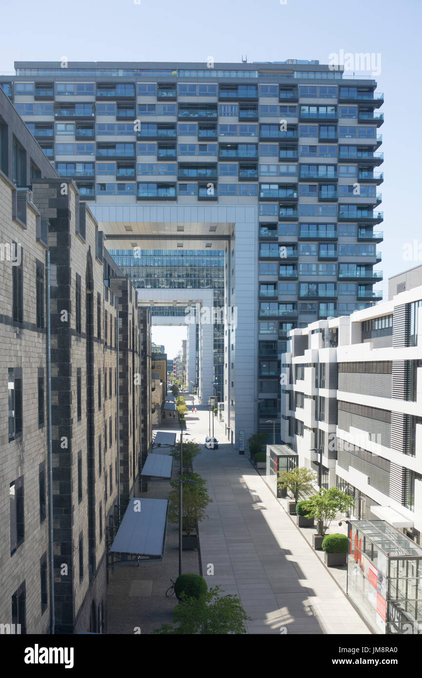 Kran Häuser, Köln, Nordrhein-Westfalen, Deutschland, Europa Stockfoto