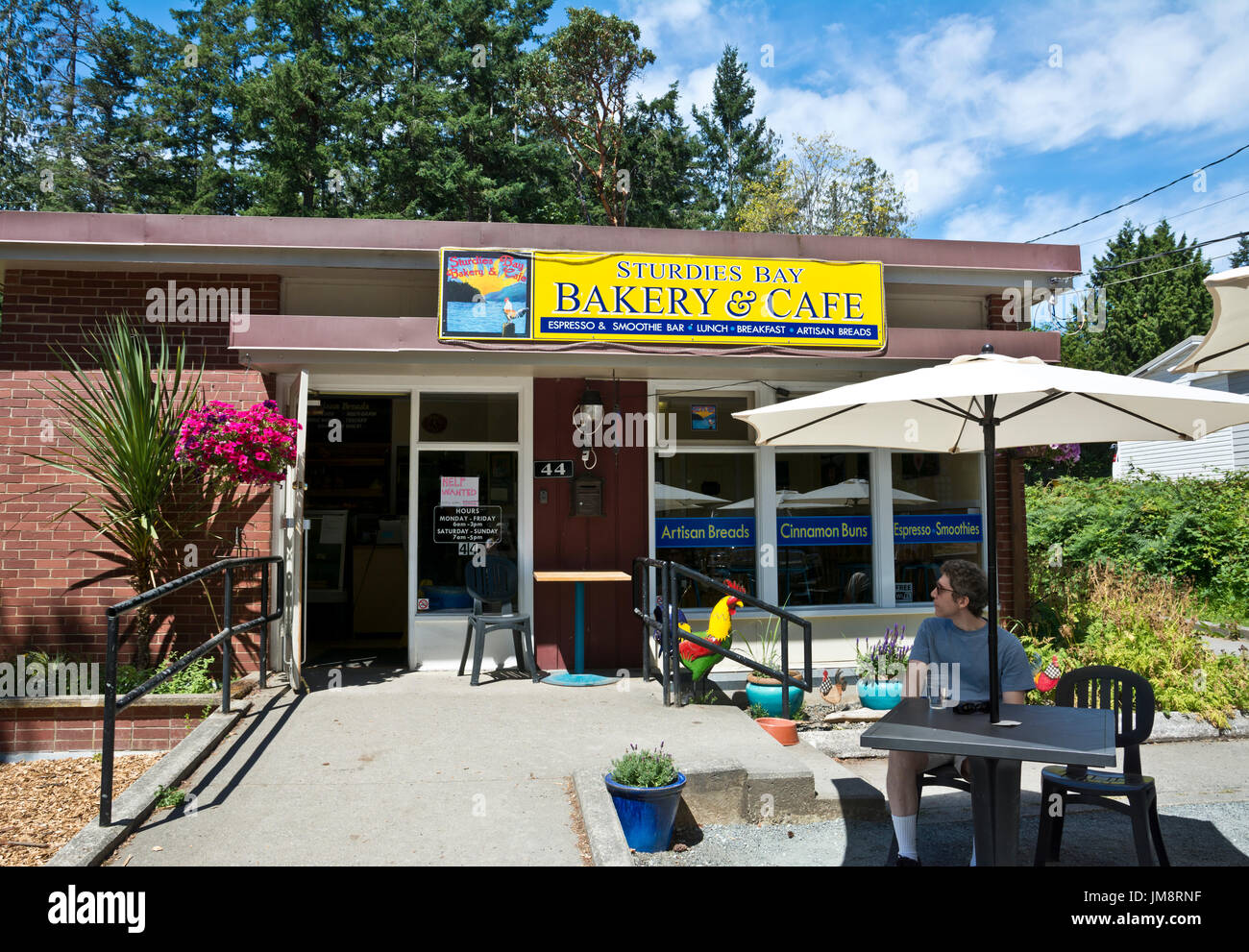 Sturdies Bay Bäckerei & Cafe auf Galiano Island, British Columbia, Kanada Stockfoto