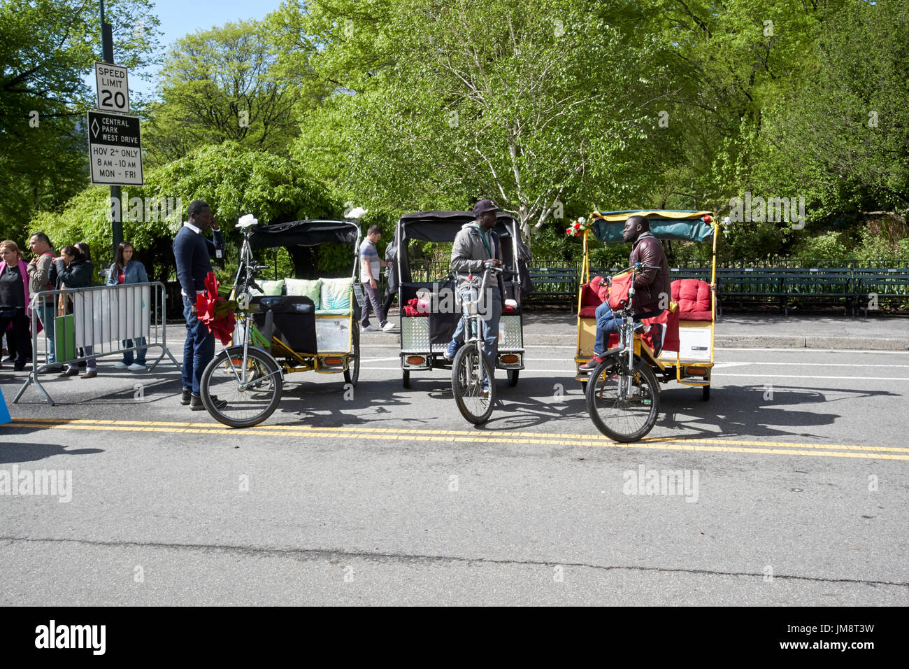 Fahrradrikscha Central Park New York City USA Stockfoto