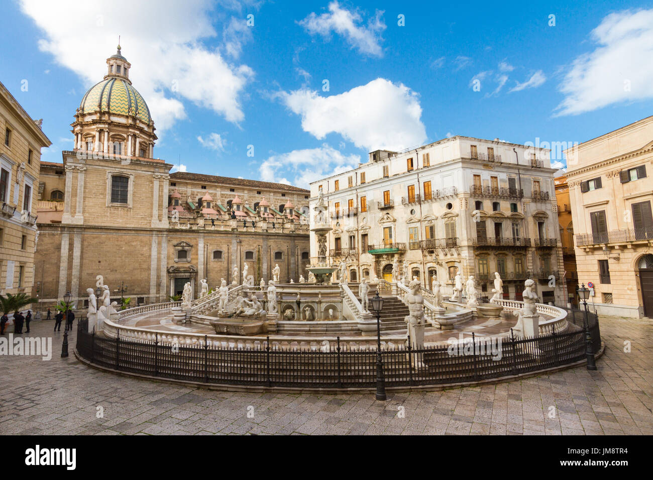 Fontana Pretoria in Palermo, Sizilien, Italien Stockfoto