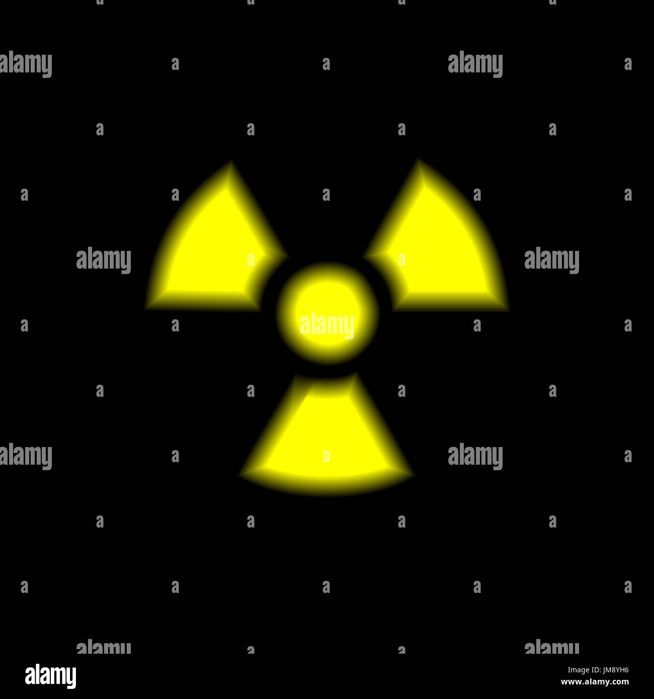Vektor-Illustration von Strahlung Warnschild, isoliert auf weißem Hintergrund Stock Vektor