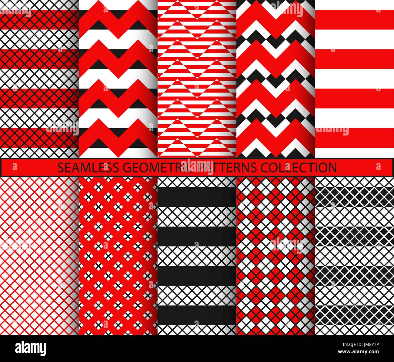 Nahtlose geometrische Muster-Kollektion Stock Vektor