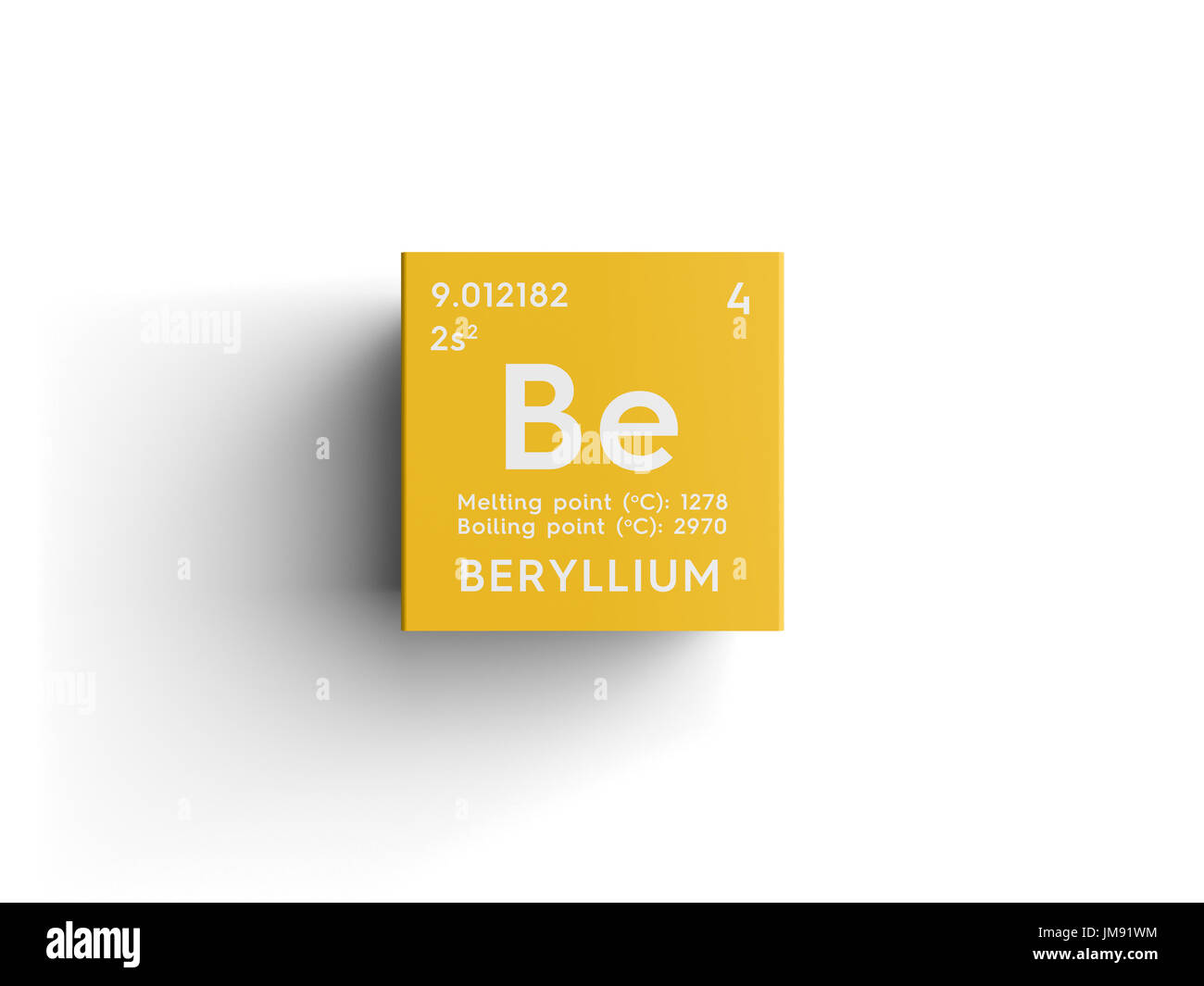 Beryllium. Alkali-Erden und Metalle. Chemisches Element von Mendelejews  Periodensystem. Beryllium in quadratische Würfel Kreativkonzept  Stockfotografie - Alamy