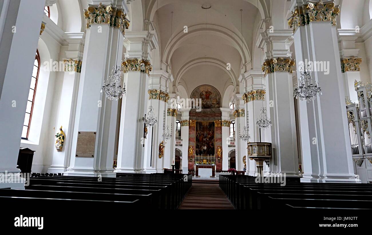 An oder Kirche der Jesuiten schöne Innenausstattung in Heidelberg Altstadt, Deutschland, Stockfoto