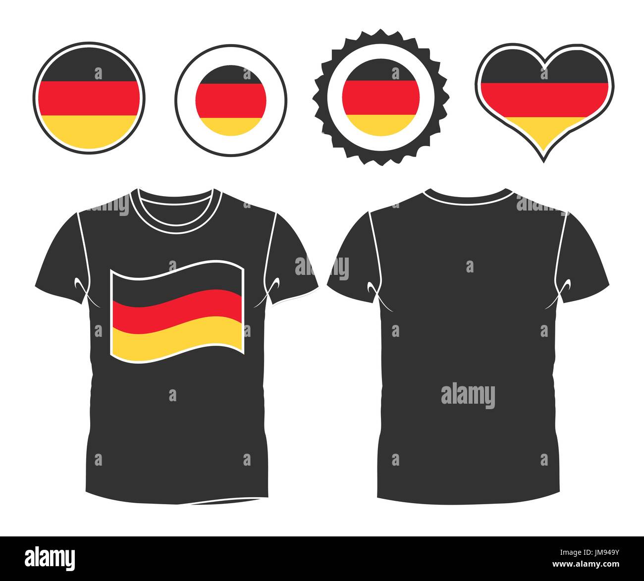 Deutsche Flagge Designvorlage des zwei-Farben-Polo-Shirts. Stock Vektor