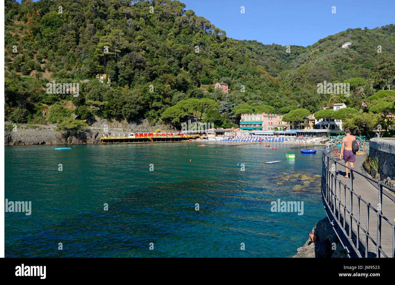 Der Strand Von Paraggi In Der Nahe Von Portofino Ligurien Stockfotografie Alamy