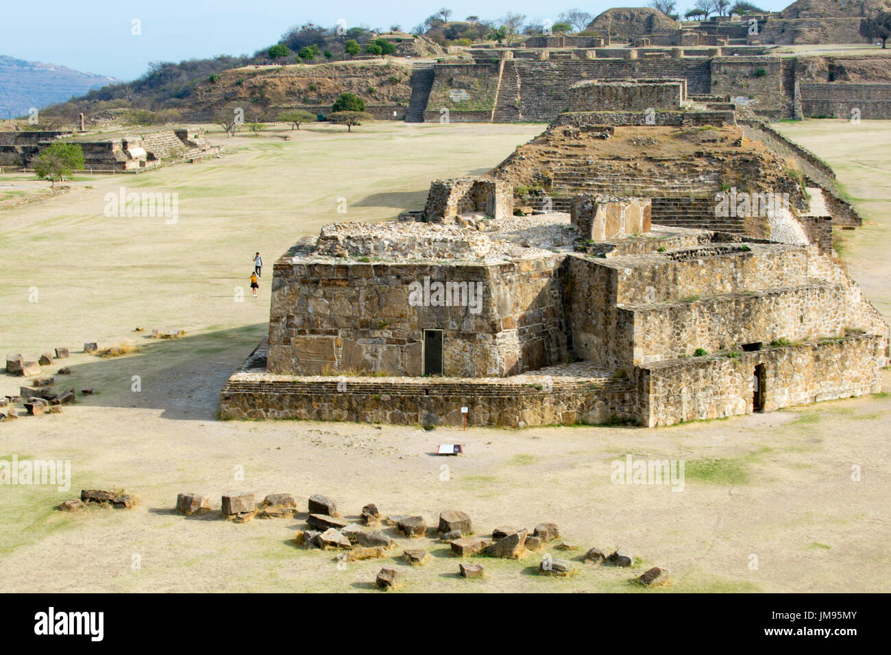 Monte Alban, Ruinen der Zapoteken Zivilisation, Oaxaca, Mexiko Stockfoto