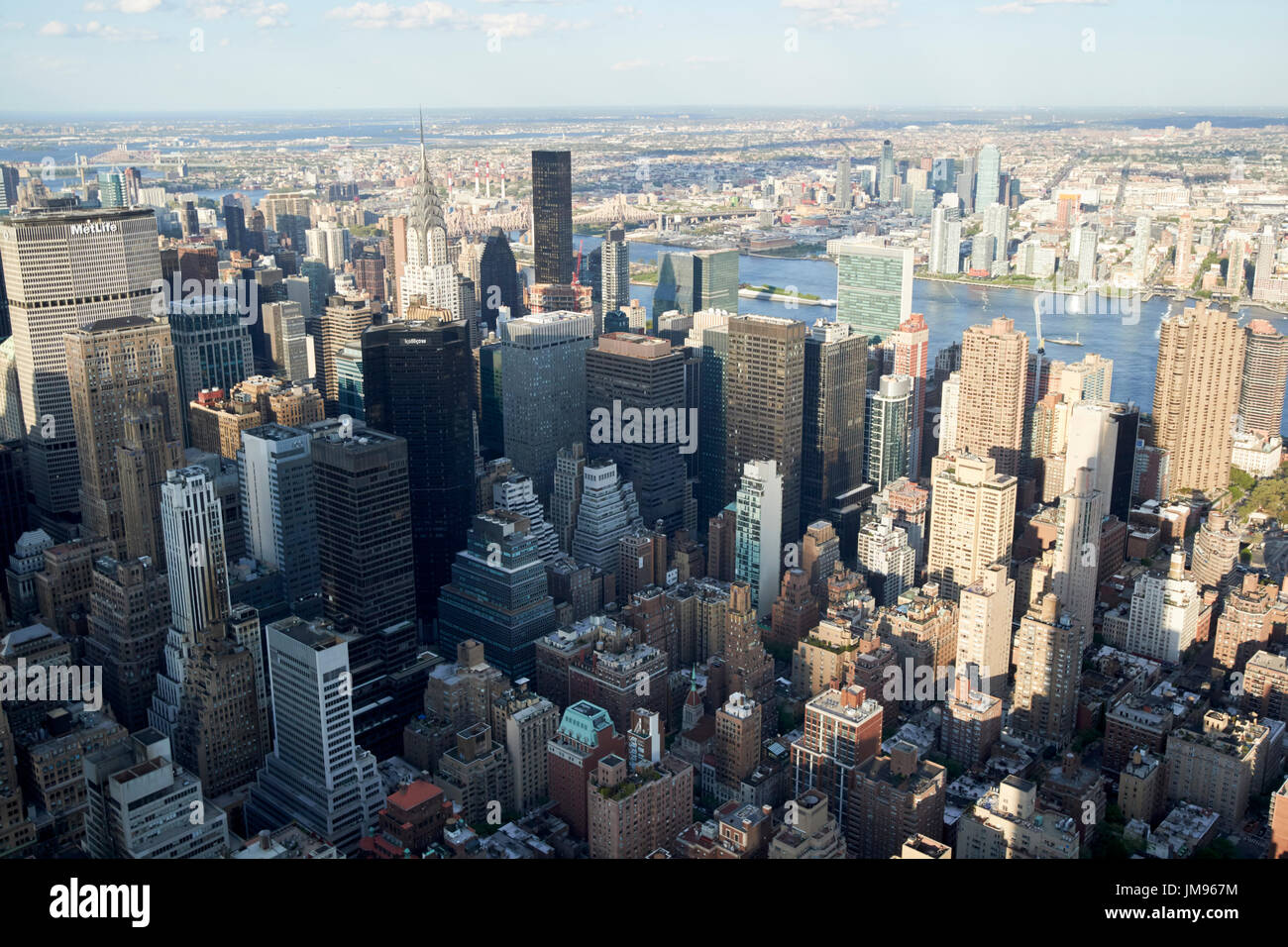 Luftaufnahme von New York City Murray Hill und Turtle Bay Bezirke USA Stockfoto