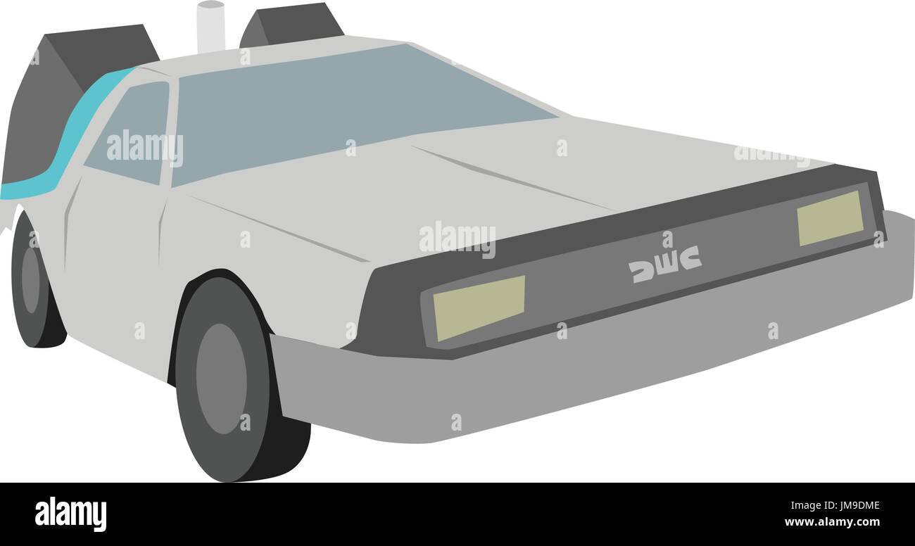 DeLorean von hinten in die zukünftigen Film Stock Vektor