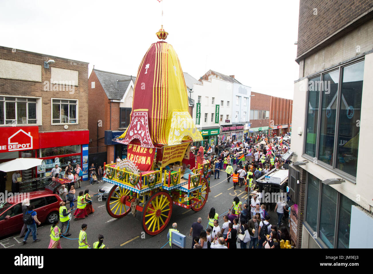 Hare Krishna Festival der Streitwagen, Leicester, Großbritannien Stockfoto