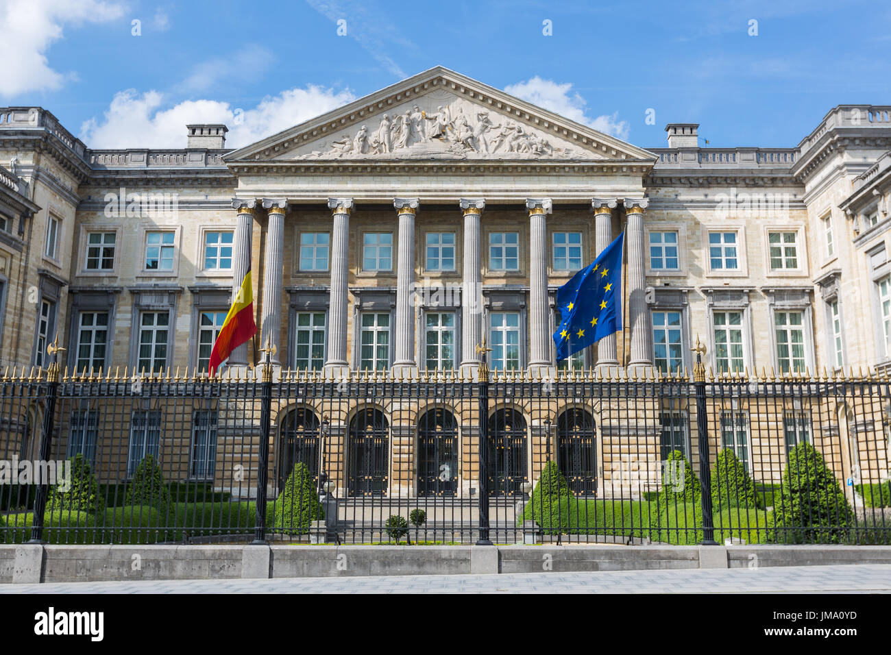 Außenseite des belgischen Parlamentsgebäude in Brüssel, Belgien Stockfoto