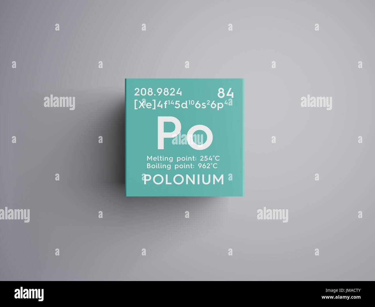 Polonium Halbmetalle Chemisches Element Von Mendelejews Periodensystem Polonium In Quadratische Wurfel Kreativkonzept Stockfotografie Alamy
