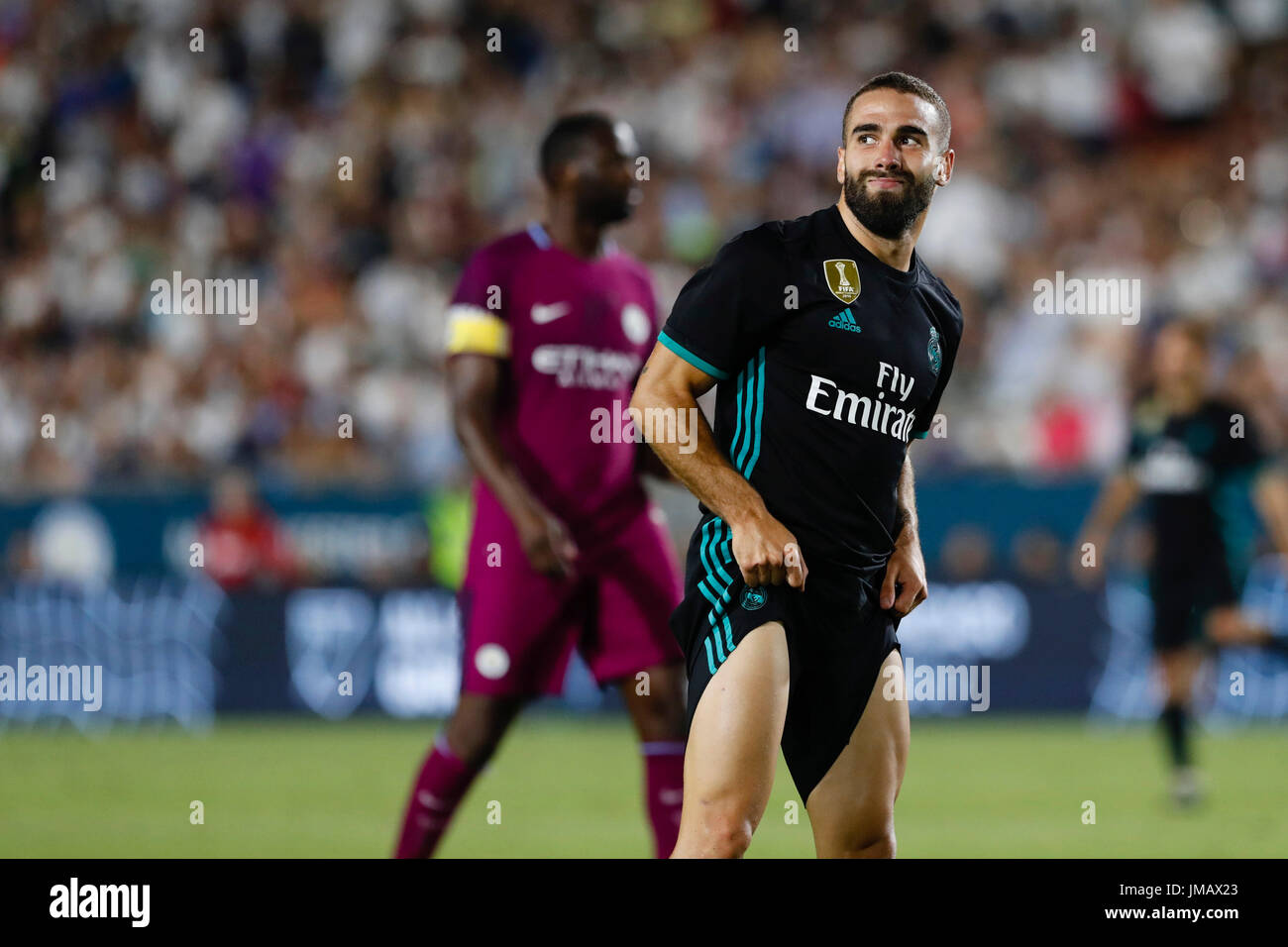 Daniel Carvajal Ramos (2) Real Madrid Spieler. INTERNATIONAL CHAMPIONS CUP zwischen Manchester City Vs Real Madrid Spiel freundlich auf der Los Angeles Memorial Coliseum (Los Angeles), Kalifornien, USA, 27. Juli 2017. Stockfoto