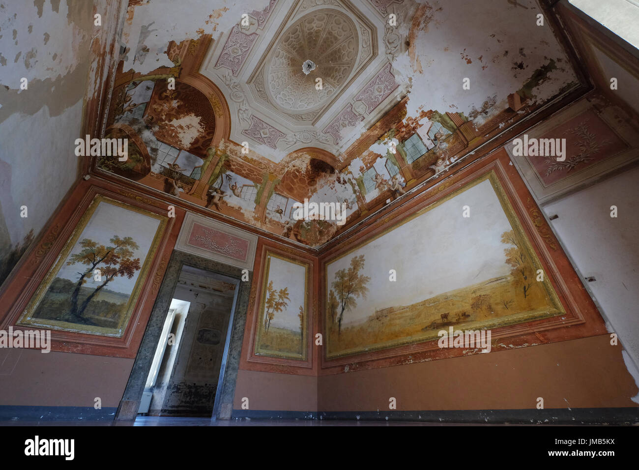 Die Royal Website von Carditello Zimmer in rustikalen Gemälde, (Schule der J.P . Hackert) San Tammaro, Kampanien, Italien Stockfoto