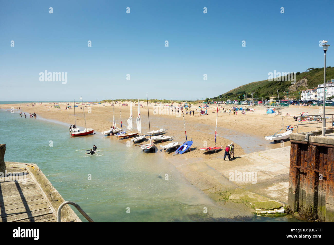 Der Strand in Aberdovey Wales Stockfoto