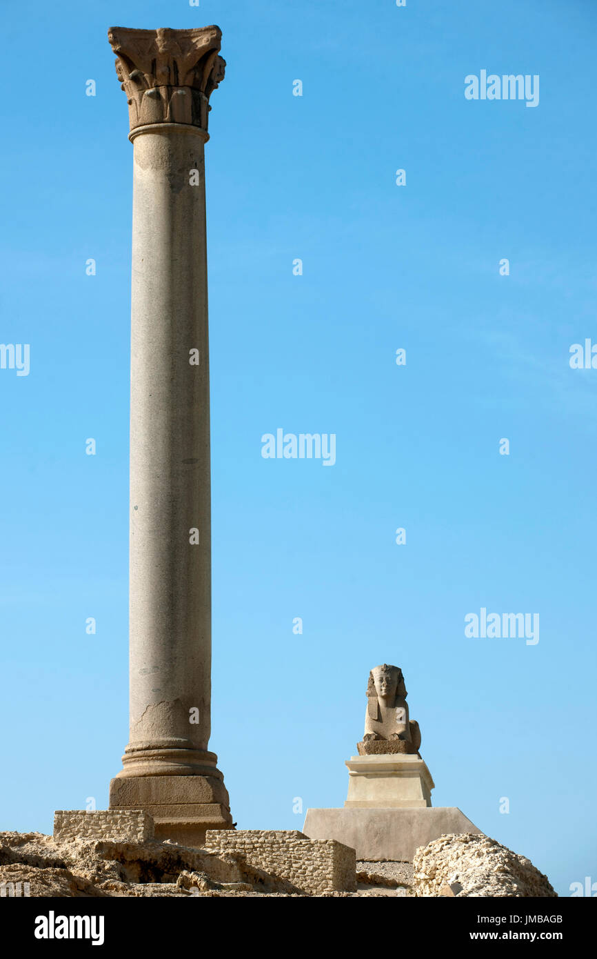 Aegypten, Alexandria, Pompejus-S‰ule Stockfoto