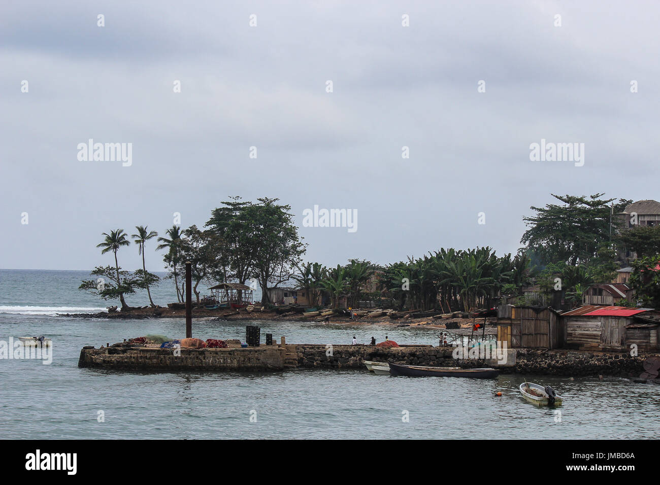 Dorf von Porto Alegre in Insel von São Tomé und Príncipe - Afrika Stockfoto