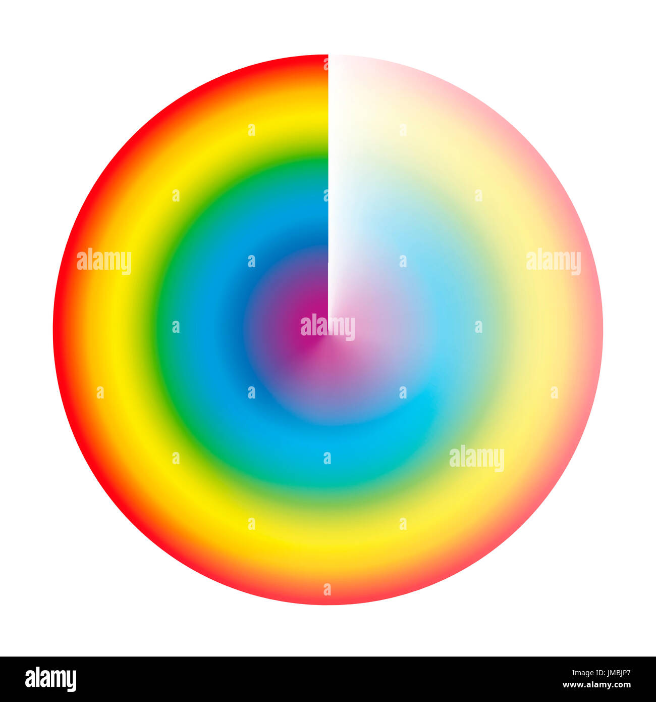 Regenbogenfarbenen Preloader oder Puffer Kreis mit Verlaufstransparenz verwendet werden, als rotierende Symbol beim Laden, herunterladen oder streamen. Stockfoto