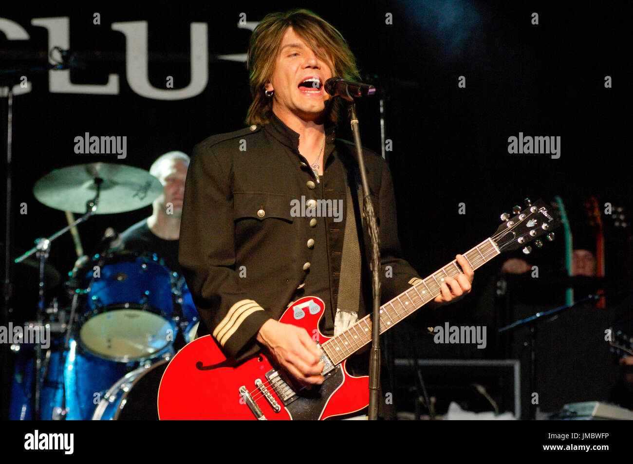 (L-R) Mike Malinin, John Rzeznik Goo Goo Dolls durchführen, Key Club Hollywood, CA Stockfoto