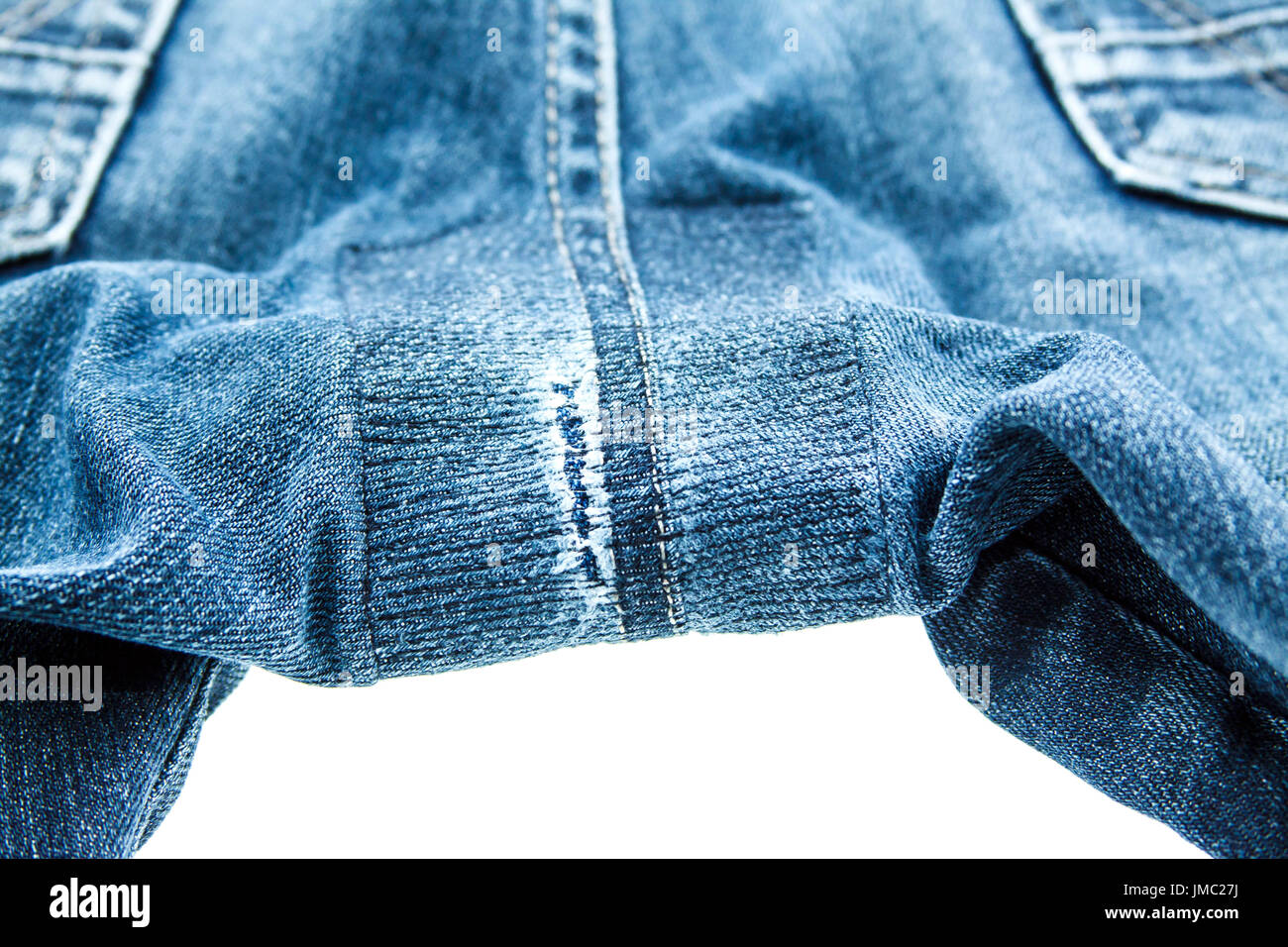 Getragen von blue-Denim-Jeans-Textur Stockfoto