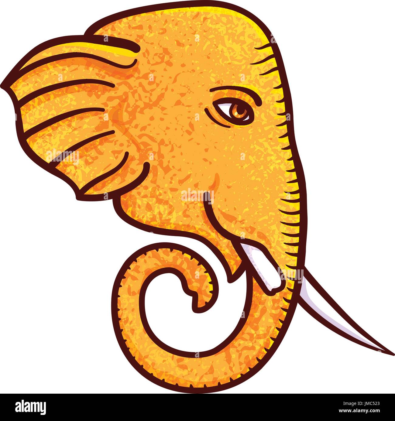 Ganesh Chaturthi Vektor Illustration Fur Hindu Festival Elefantenkopf Mit Einem Tusk Gebrochen Symbol Der Hindu Gott Ganesh Isoliert Auf Weiss Stock Vektorgrafik Alamy