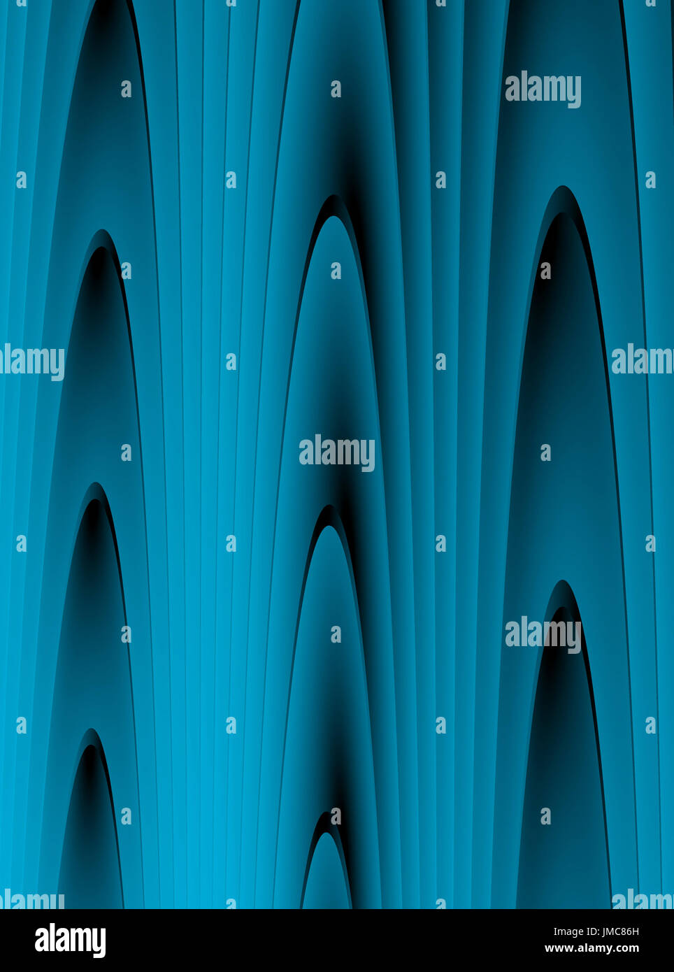 Abstrakte dynamischer futuristische blaue Kathedrale, Bau Linien Hintergrund Stockfoto