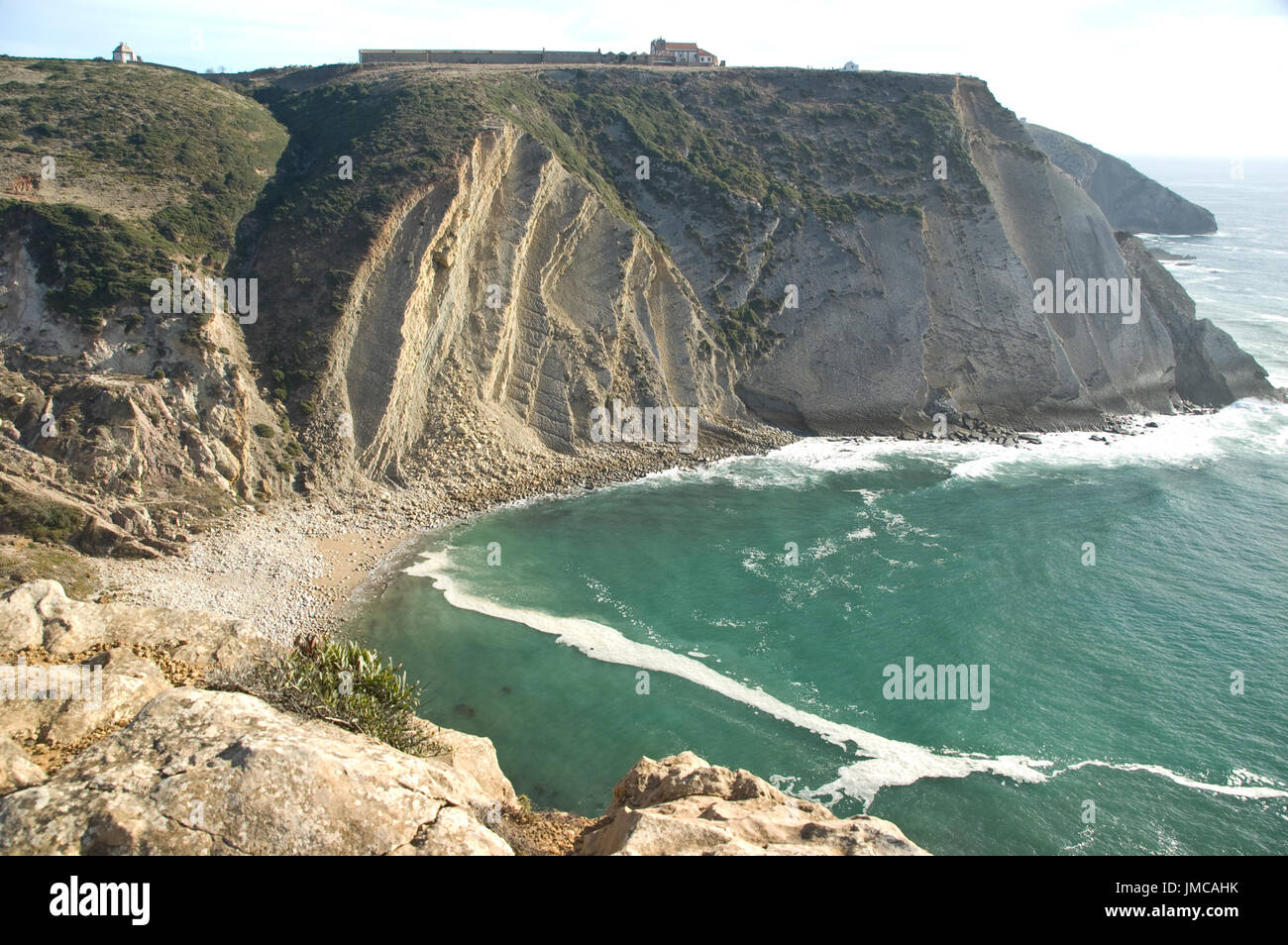 Klippen und das Meer Stockfoto