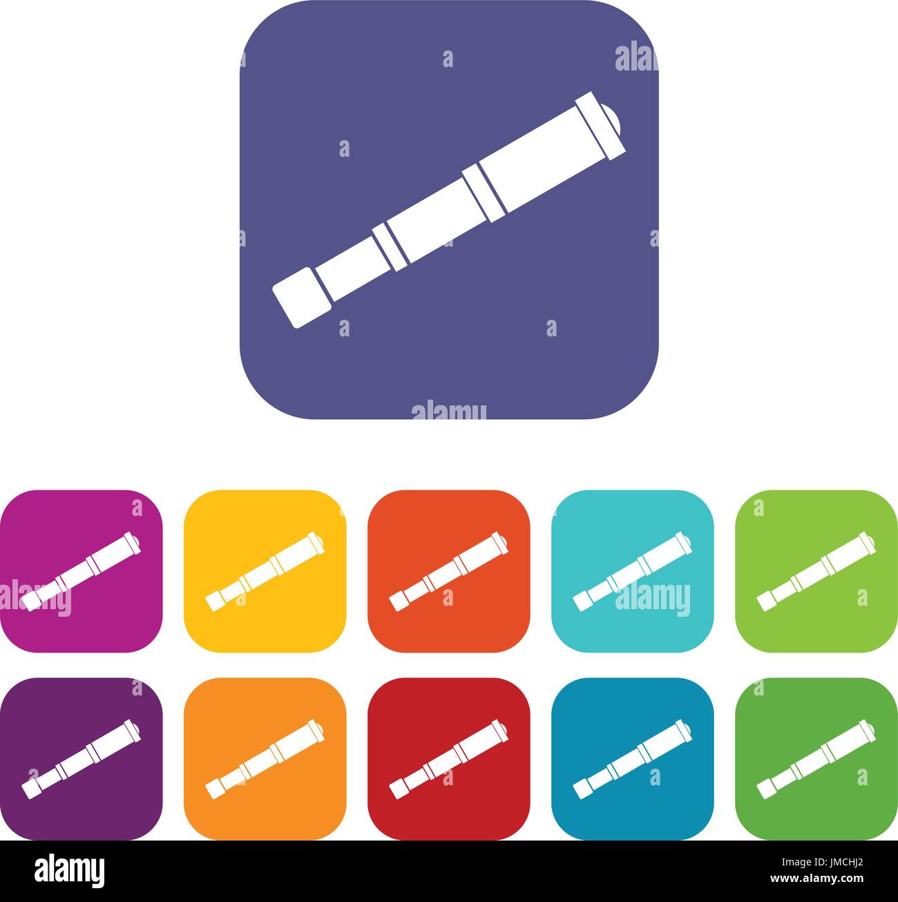Spyglass Icons set Stock Vektor