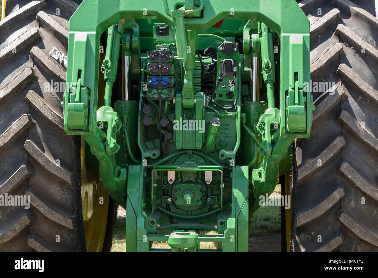 Moderne farm Traktor 3-Punkt Kraftheber Stockfoto