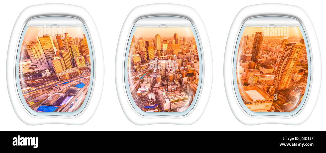 Bullaugen Rahmen auf Osaka-Umeda Stockfoto