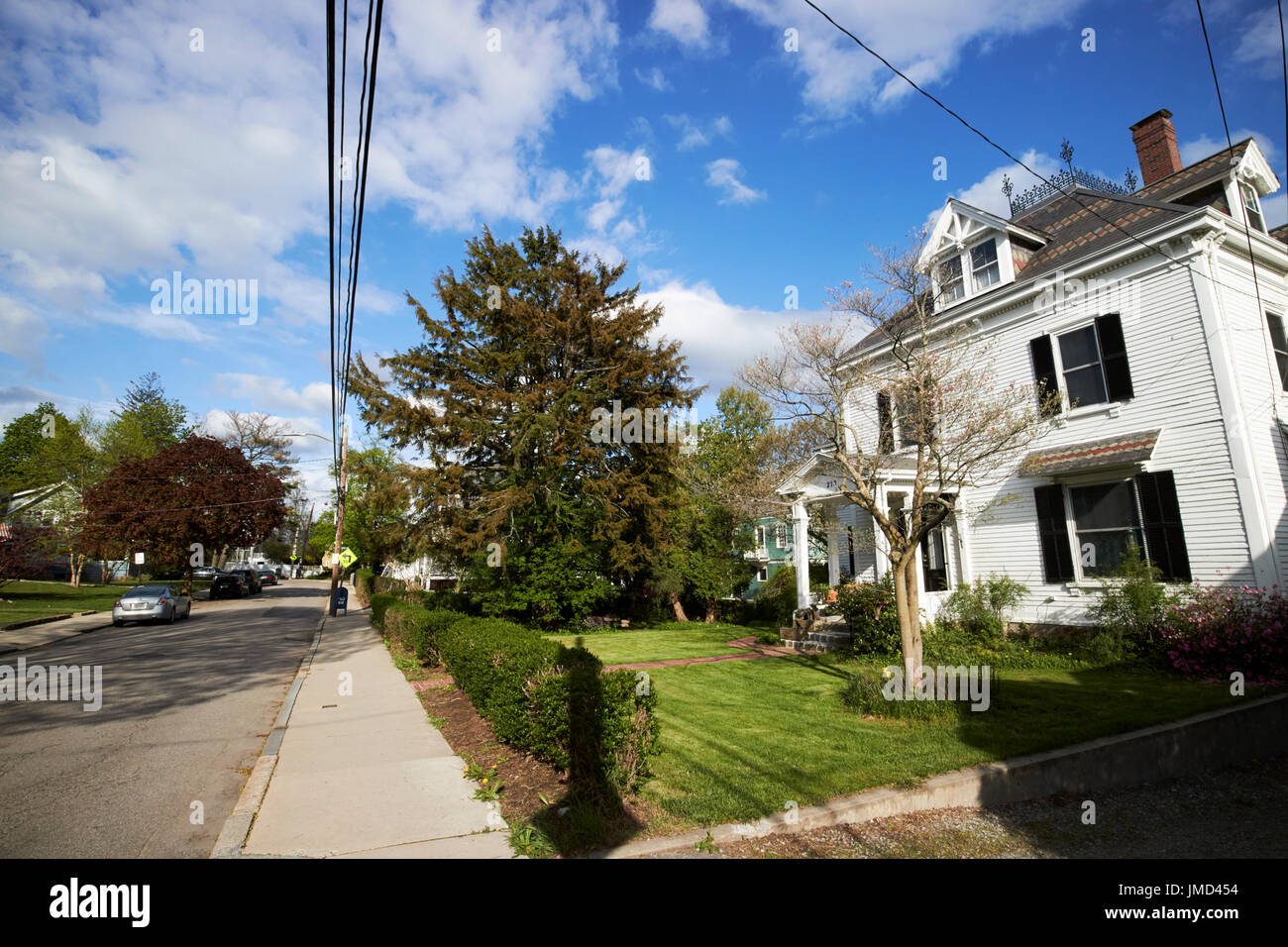 Savin Hill Avenue wohlhabenden viktorianischen Wohngegend Boston USA Stockfoto