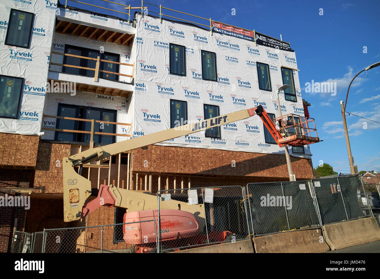 Wohnungen unter Bau Savin hill Ave Boston USA Stockfoto