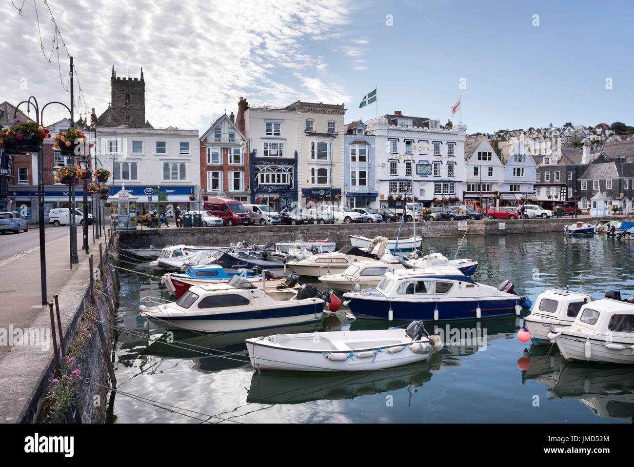 Der alte Hafen, The Quay, Dartmouth, Devon, UK. Stockfoto
