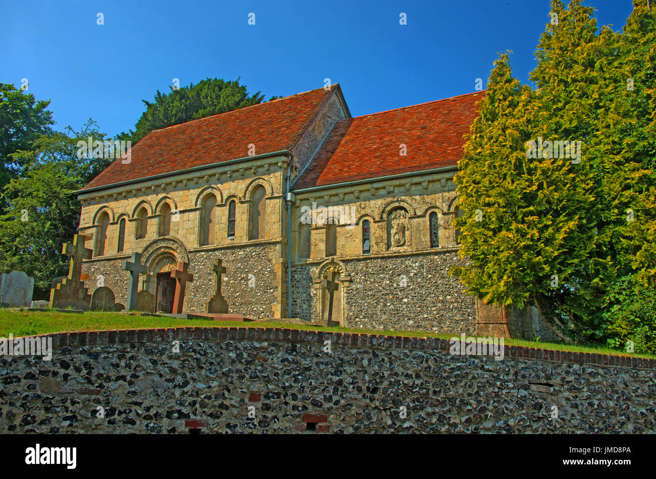 Barfrestone, Nikolaus Norman Kirche, Kent, England Stockfoto