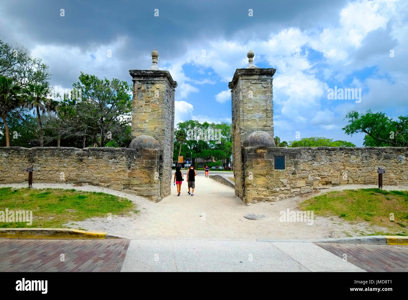 Die alten Stadttore, historische St. Augustine Florida die älteste Stadt Amerikas Stockfoto