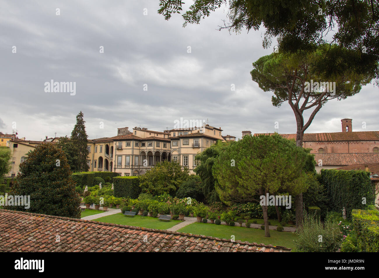 Italien, Lucca - 18. September 2016: die Ansicht des Palazzo Pfanner am 18. September 2016 in Lucca, Toskana, Italien. Stockfoto