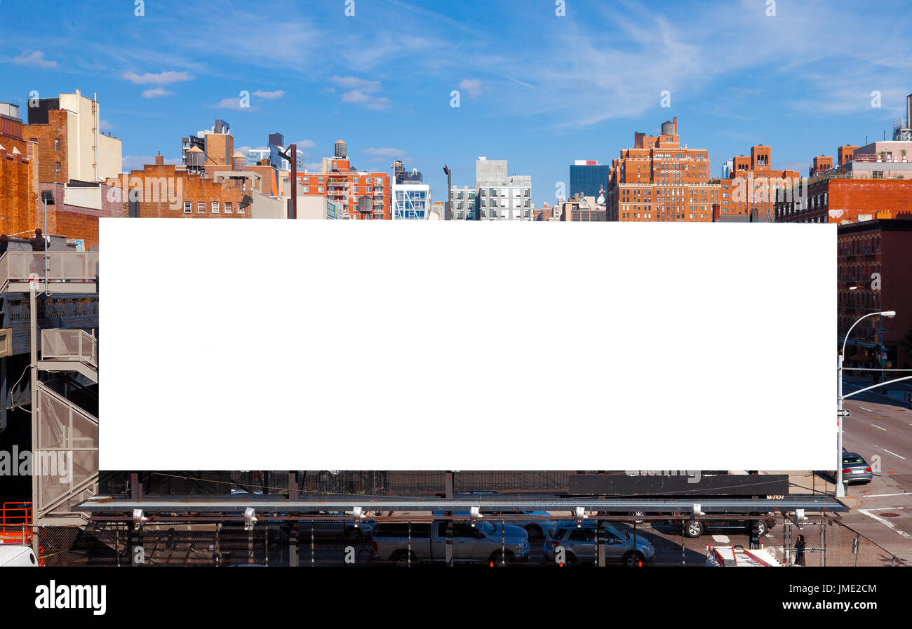 Große leere Plakatwand in New York City Stockfoto