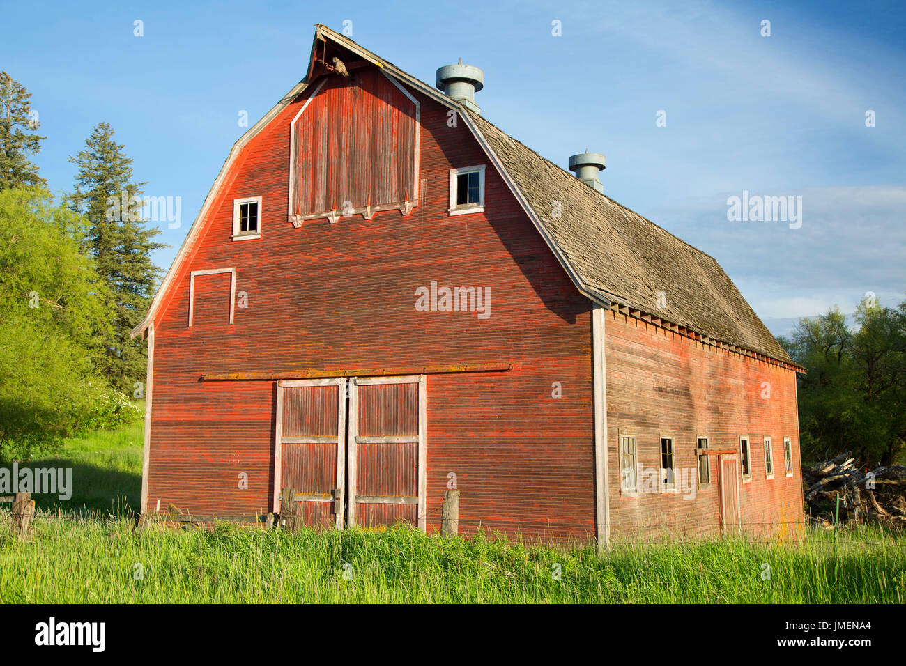 Palouse Scheune, Whitman County, Palouse Scenic Byway, Washington Stockfoto