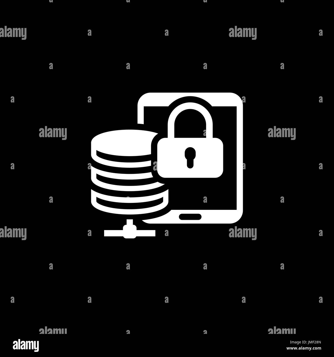 Mobile, sichere Aufbewahrung-Symbol. Flaches Design. Stock Vektor