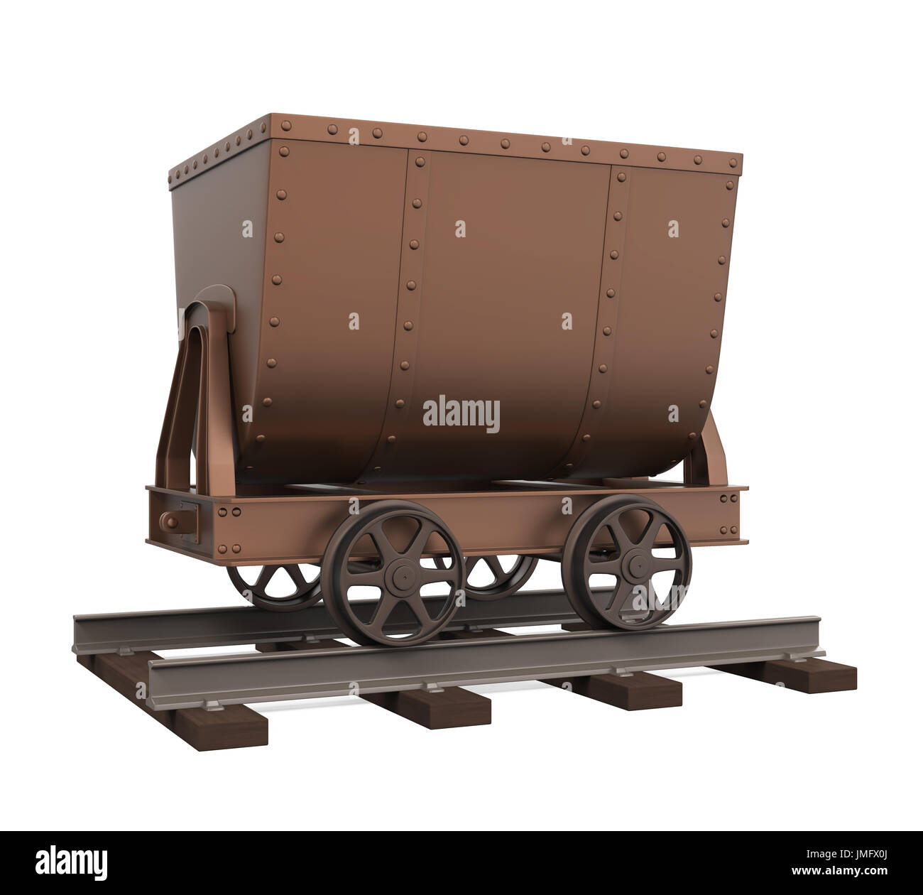 Bergbau Warenkorb isoliert Stockfoto