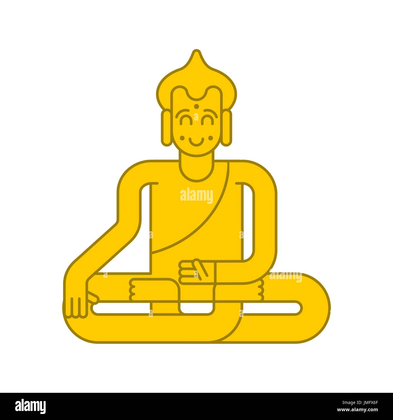 Goldene Buddha-Statue. Meditation und Erleuchtung. magische Anziehungskraft Stock Vektor